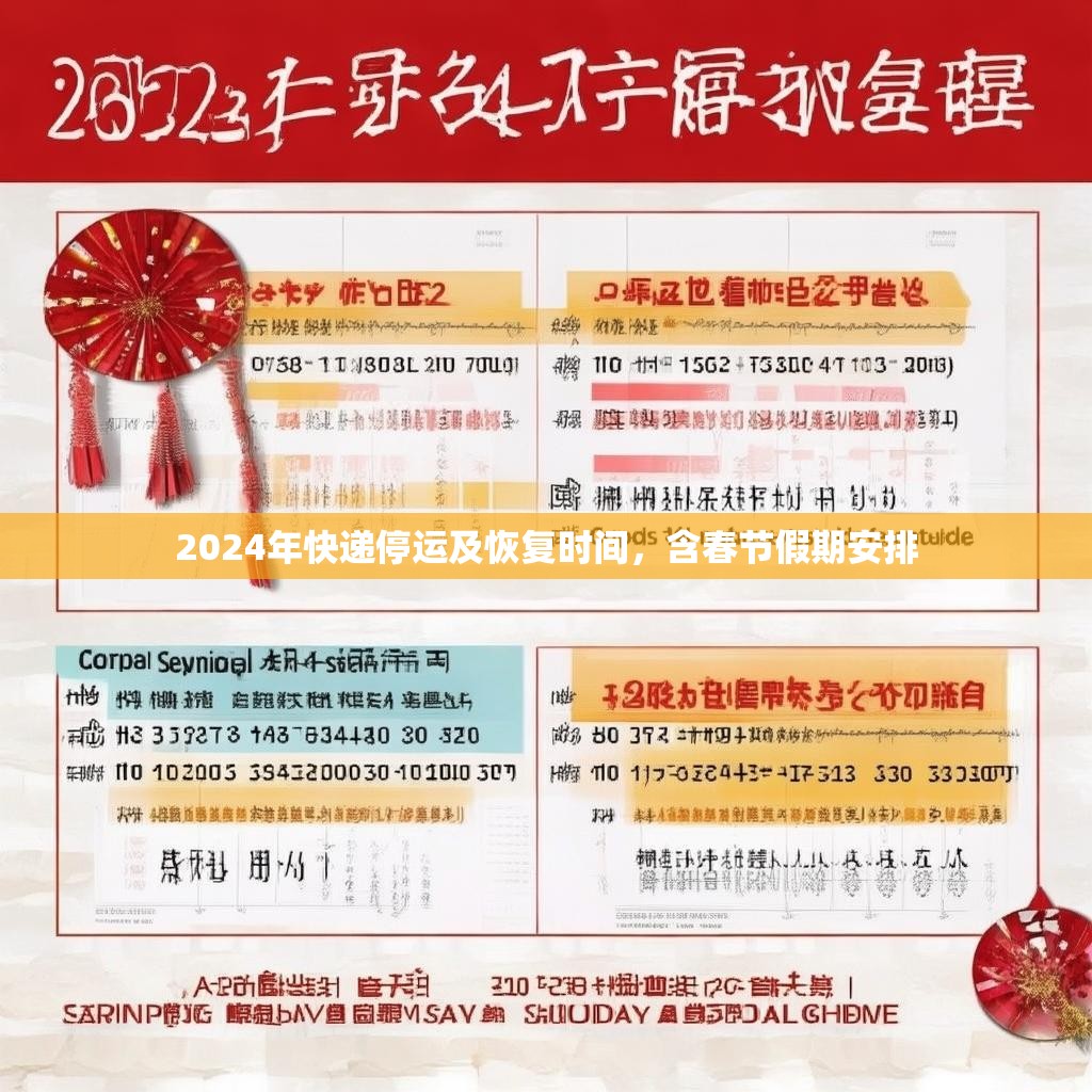 2024年快递停运及恢复时间，含春节假期安排