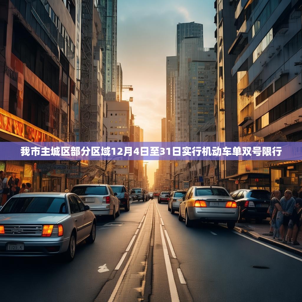 我市主城区部分区域12月4日至31日实行机动车单双号限行